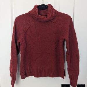 Red Turtleneck Sweater Knit